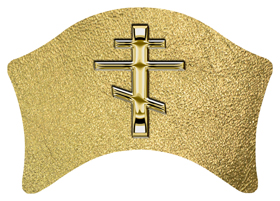 DABAN-519-GD-SH-GD Gold Orthodox Cross Shimmer Gold